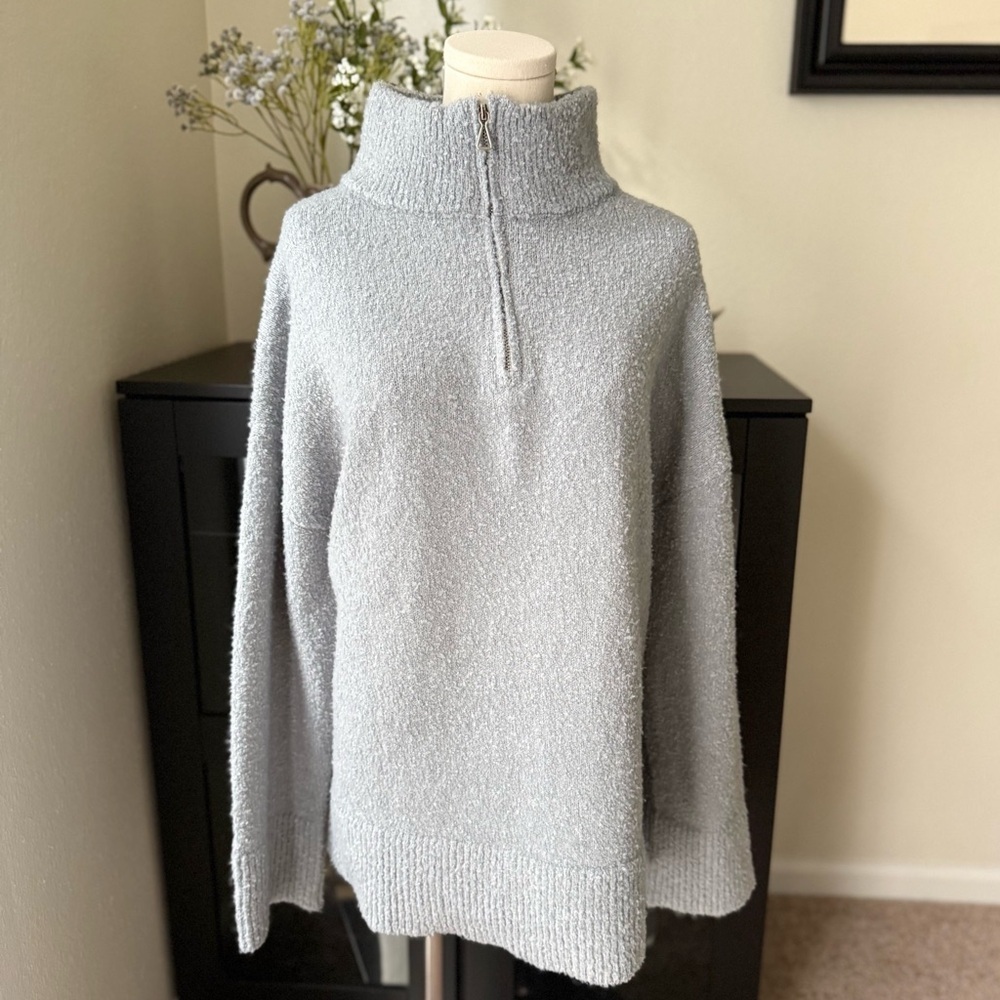 NWOT Efan Women’s Light Blue Grayish Cozy Oversized Fit Sweater Size Large